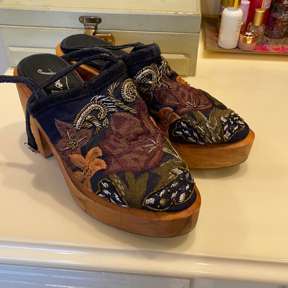 Free people beaded/embroidered clog